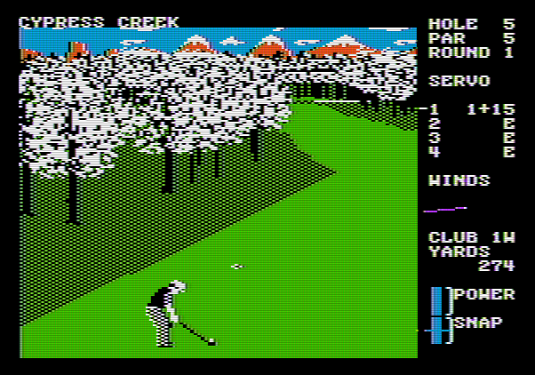 World Class Leader Board Apple II Screenshot: In the fairway...