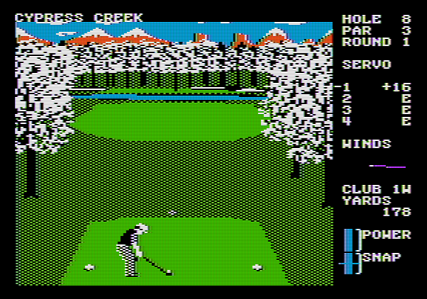 World Class Leader Board Apple II Screenshot: A short par 3...