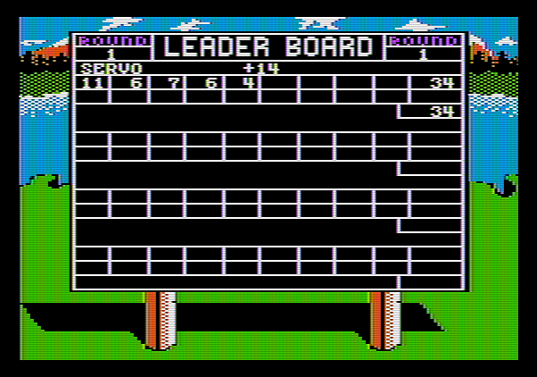 World Class Leader Board Apple II Screenshot: Scoreboard...