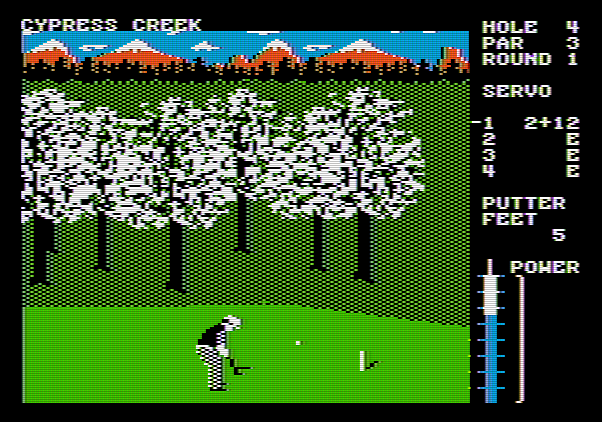 World Class Leader Board Apple II Screenshot: Missed that putt...too strong!