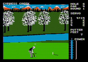 World Class Leader Board for Apple II - Lining up a putt...