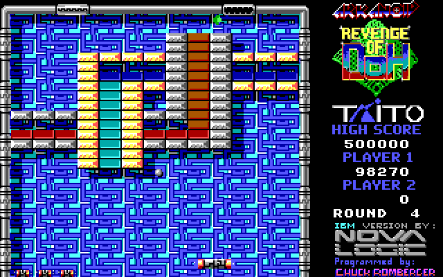 Arkanoid 2: Revenge of DOH IBM PC/Compatibles Screenshot: The brick layouts get progressively trickier.