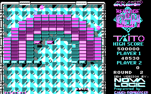 Arkanoid 2: Revenge of DOH IBM PC/Compatibles Screenshot: Gameplay on round two.