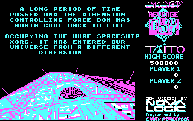 Arkanoid 2: Revenge of DOH IBM PC/Compatibles Screenshot: The introductory story.