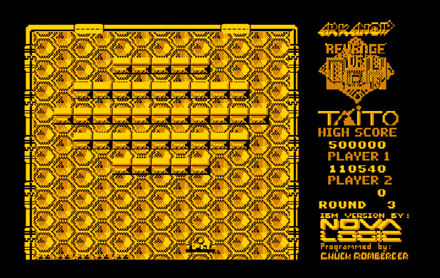 Arkanoid 2: Revenge of DOH IBM PC/Compatibles Screenshot: Beginning round 3.