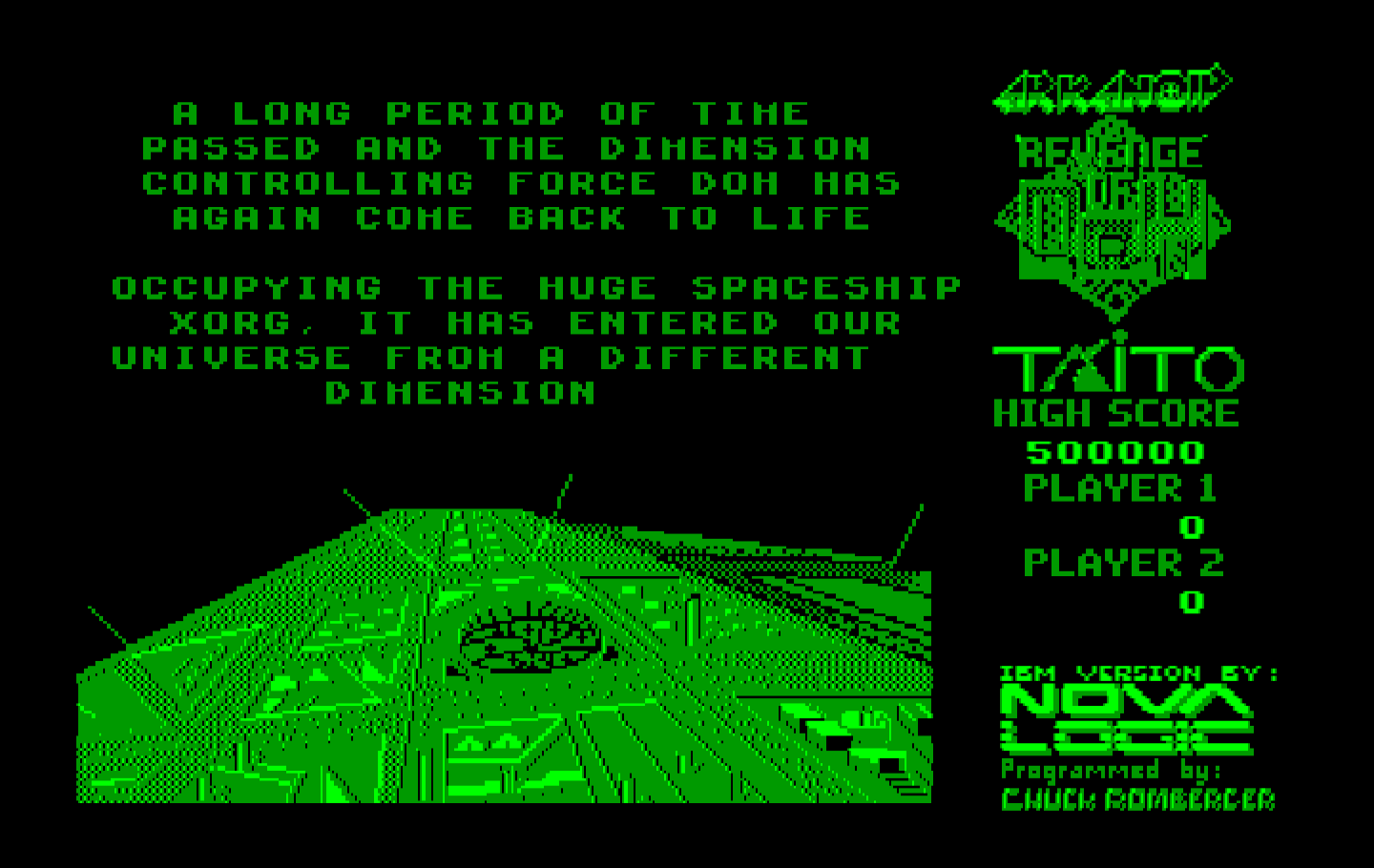 Arkanoid 2: Revenge of DOH IBM PC/Compatibles Screenshot: The introductory story.
