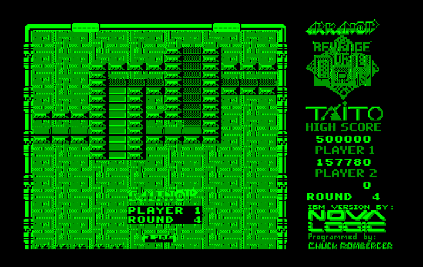 Arkanoid 2: Revenge of DOH IBM PC/Compatibles Screenshot: Some levels have bricks which can not be destroyed.