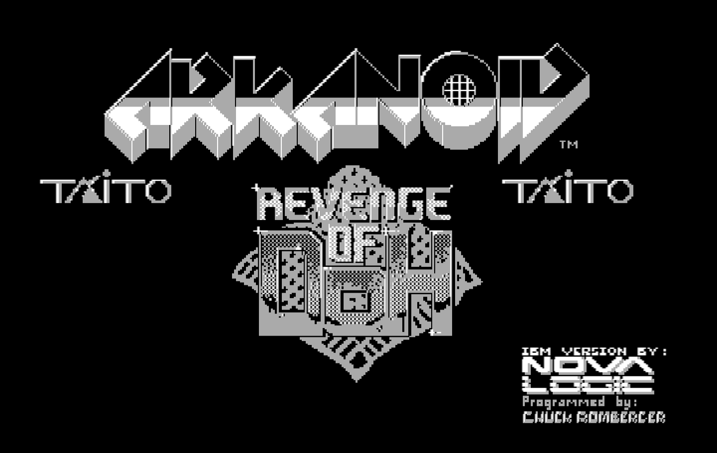 Arkanoid 2: Revenge of DOH IBM PC/Compatibles Screenshot: Title screen.