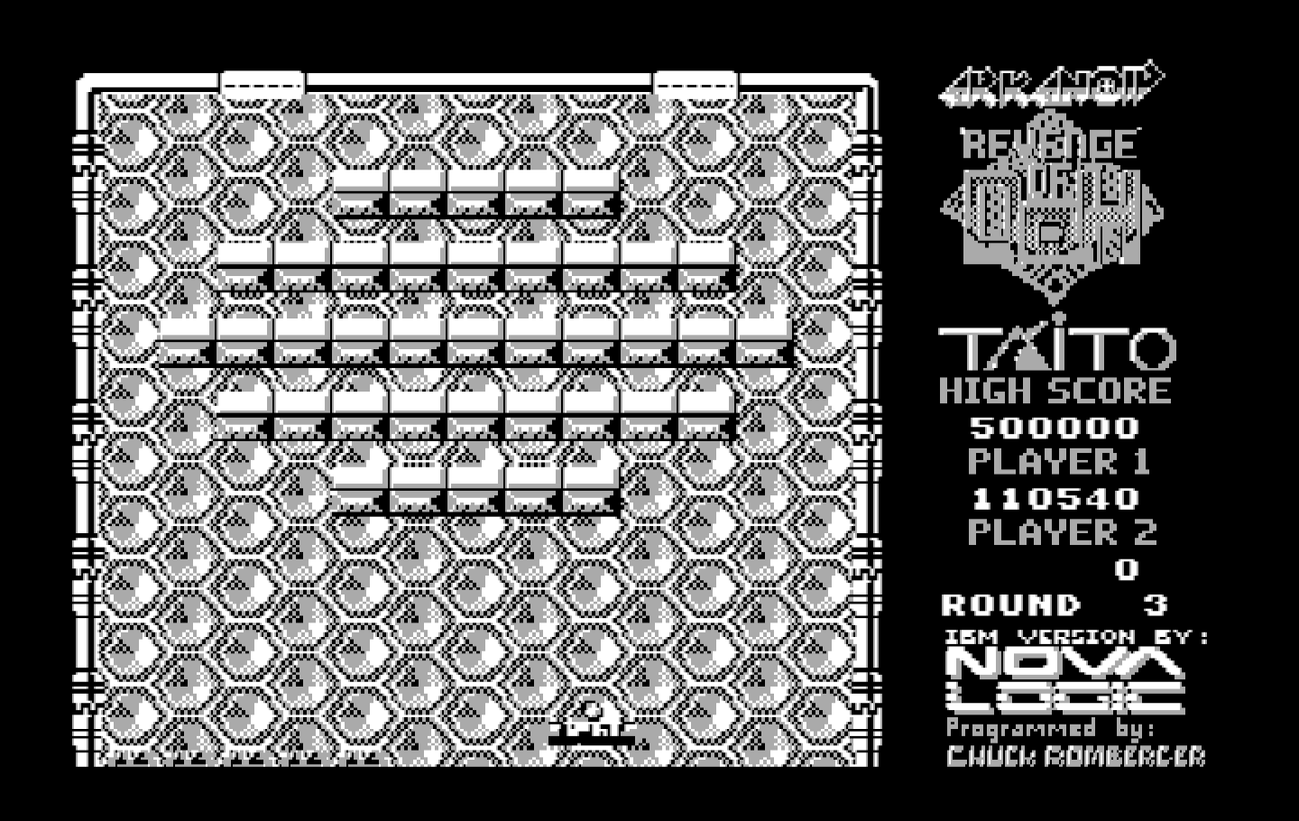 Arkanoid 2: Revenge of DOH IBM PC/Compatibles Screenshot: Beginning round 3.