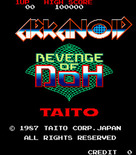 Arkanoid 2: Revenge of DOH for Arcade - Title screen.