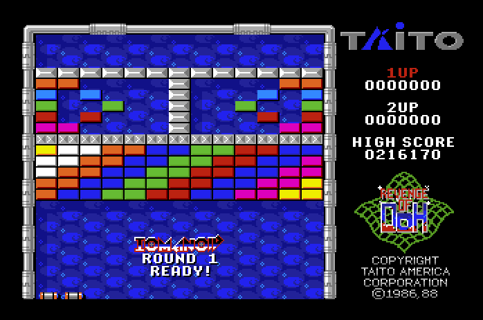 Arkanoid 2: Revenge of DOH Apple IIgs Screenshot: Ready to start round 1?