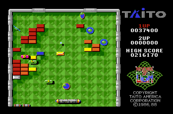 Arkanoid 2: Revenge of DOH Apple IIgs Screenshot: Only a few bricks left!