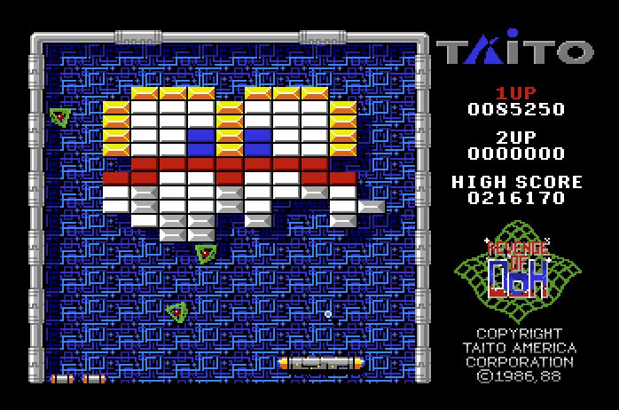 Arkanoid 2: Revenge of DOH Apple IIgs Screenshot: The large paddle helps out here...