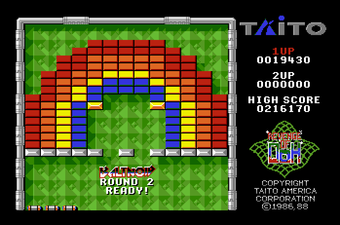 Arkanoid 2: Revenge of DOH Apple IIgs Screenshot: If leave round 1 to the left, you end up with this version of round 2.