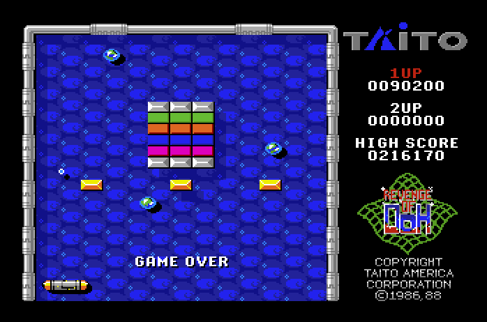 Arkanoid 2: Revenge of DOH Apple IIgs Screenshot: Game demo mode.