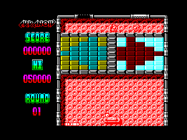 Arkanoid 2: Revenge of DOH ZX Spectrum Screenshot: Game start.