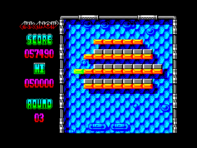 Arkanoid 2: Revenge of DOH ZX Spectrum Screenshot: I have the twin paddle power up!