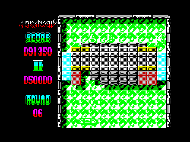 Arkanoid 2: Revenge of DOH ZX Spectrum Screenshot: Some easier rounds are found between the difficult ones.