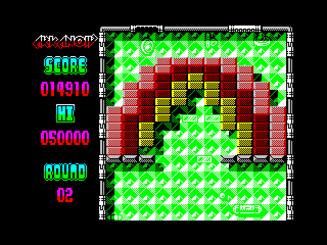 Arkanoid 2: Revenge of DOH ZX Spectrum Screenshot: On to round 2...