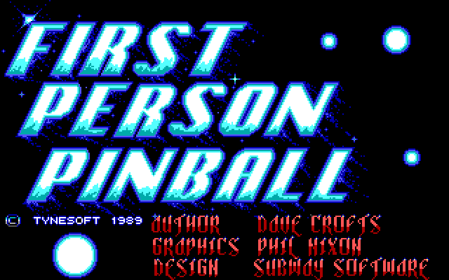 1st Person Pinball IBM PC/Compatibles Screenshot: Title screen.