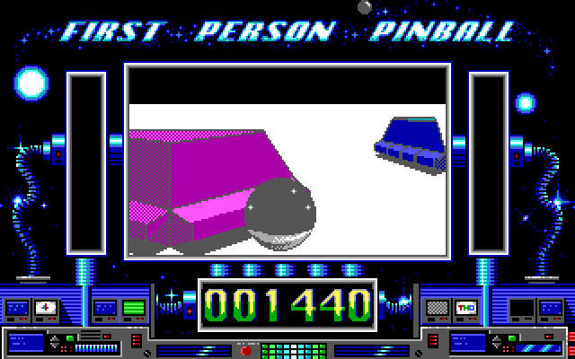 1st Person Pinball IBM PC/Compatibles Screenshot: The pinball bounces around the table...