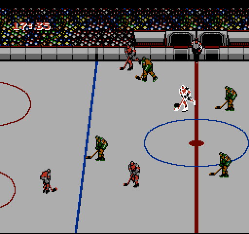 Blades of Steel NES / Famicom Screenshot: The player flashing white is actively being controlled...