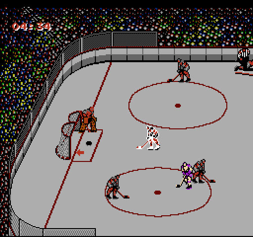 Blades of Steel NES / Famicom Screenshot: What's the goalie doing, the other team is about to score!