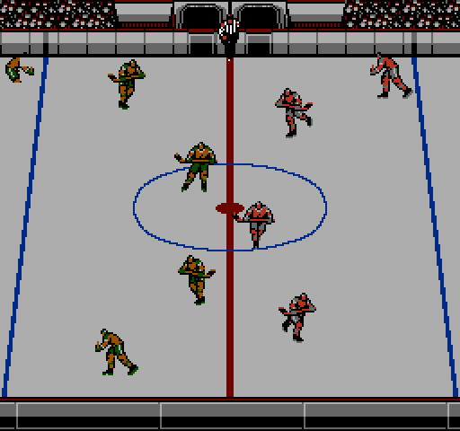Blades of Steel NES / Famicom Screenshot: The players skate out onto the ice...