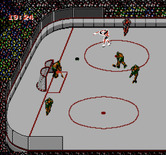 Blades of Steel for NES / Famicom - Taking a shot on goal...