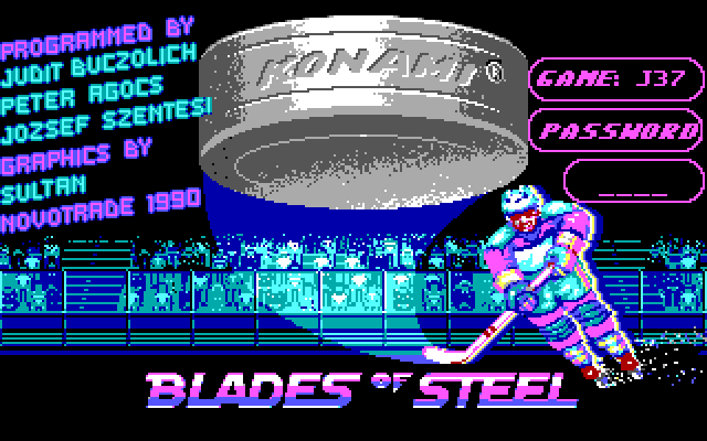 Blades of Steel IBM PC/Compatibles Screenshot: Copy protection screen.