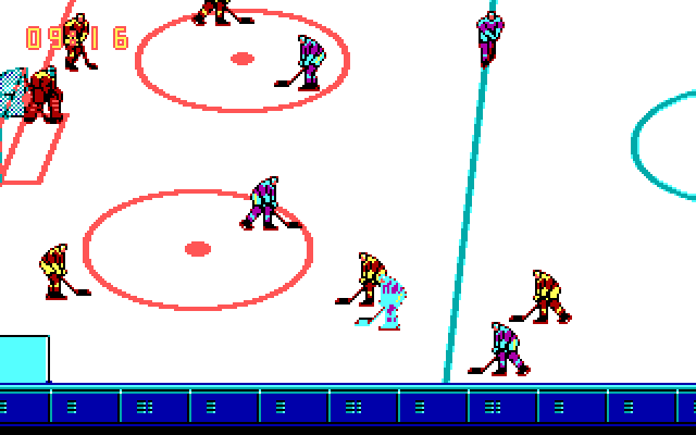 Blades of Steel IBM PC/Compatibles Screenshot: The game is underway!
