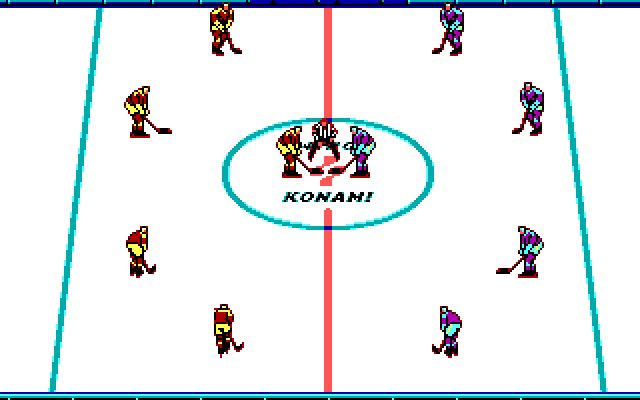 Blades of Steel IBM PC/Compatibles Screenshot: Face off.