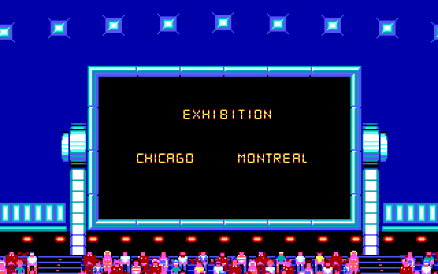 Blades of Steel IBM PC/Compatibles Screenshot: Chicago vs. Montreal.