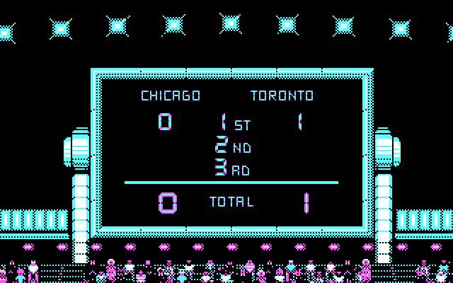 Blades of Steel IBM PC/Compatibles Screenshot: The score so far.