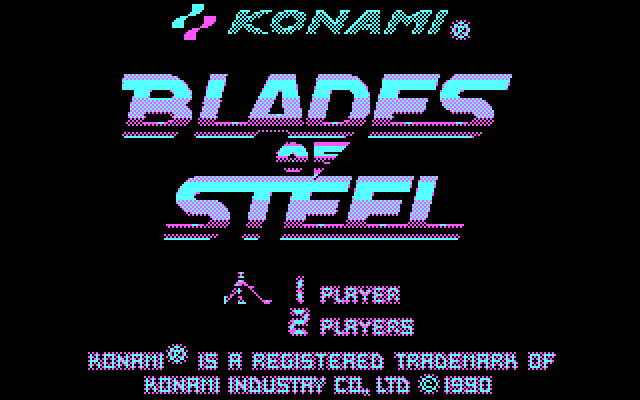 Blades of Steel IBM PC/Compatibles Screenshot: Title screen.