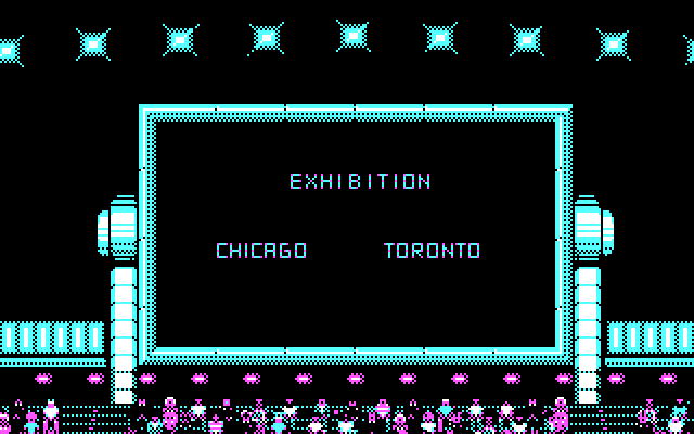 Blades of Steel IBM PC/Compatibles Screenshot: Time for Chicago vs. Toronto.
