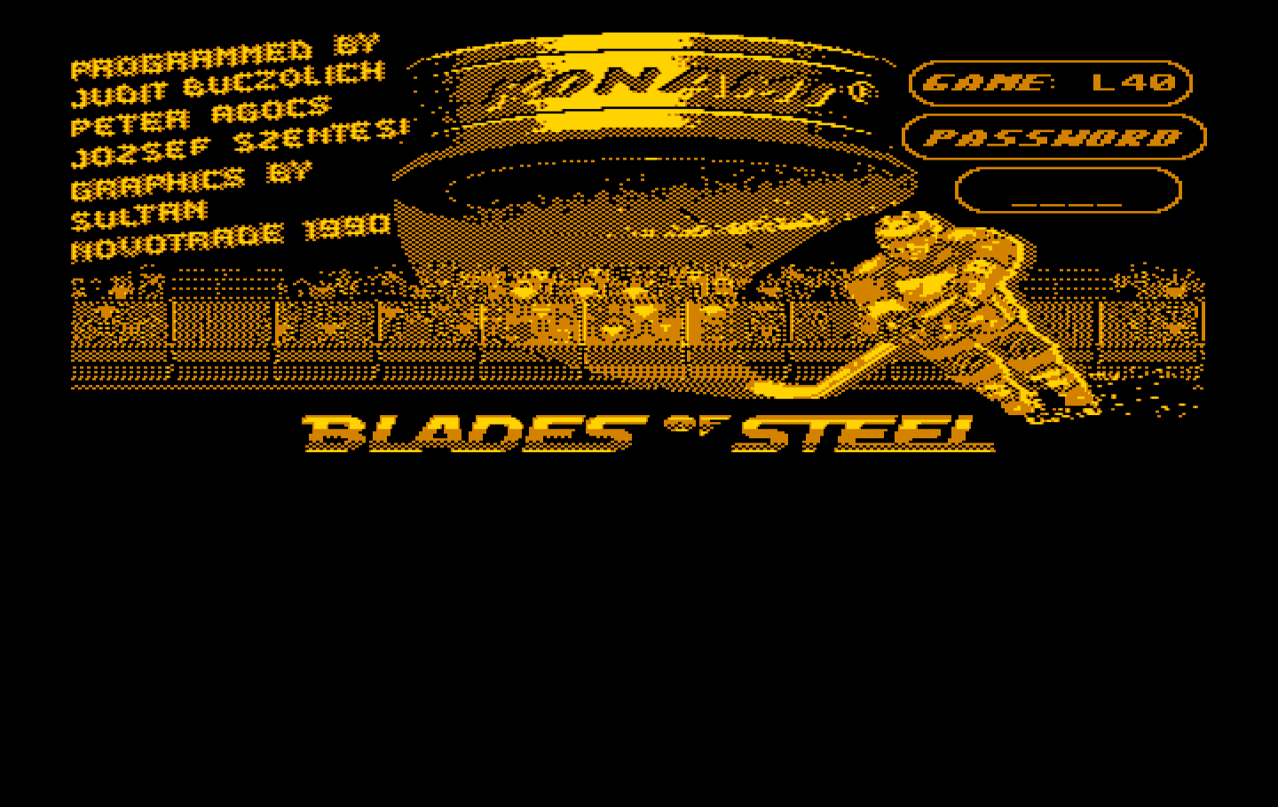 Blades of Steel IBM PC/Compatibles Screenshot: Copy protection screen.
