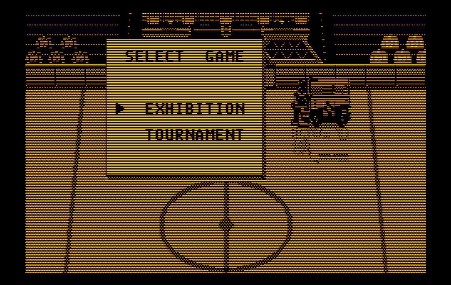 Blades of Steel IBM PC/Compatibles Screenshot: Select game menu.