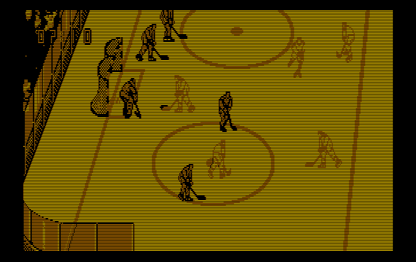 Blades of Steel IBM PC/Compatibles Screenshot: Defending the goal...