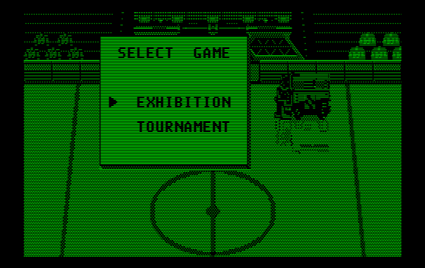 Blades of Steel IBM PC/Compatibles Screenshot: Select game menu.