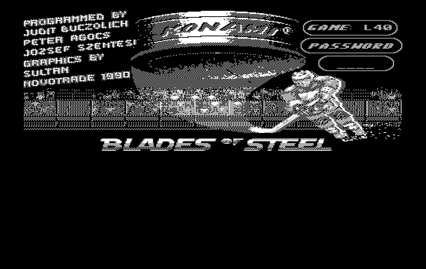 Blades of Steel IBM PC/Compatibles Screenshot: Copy protection screen.