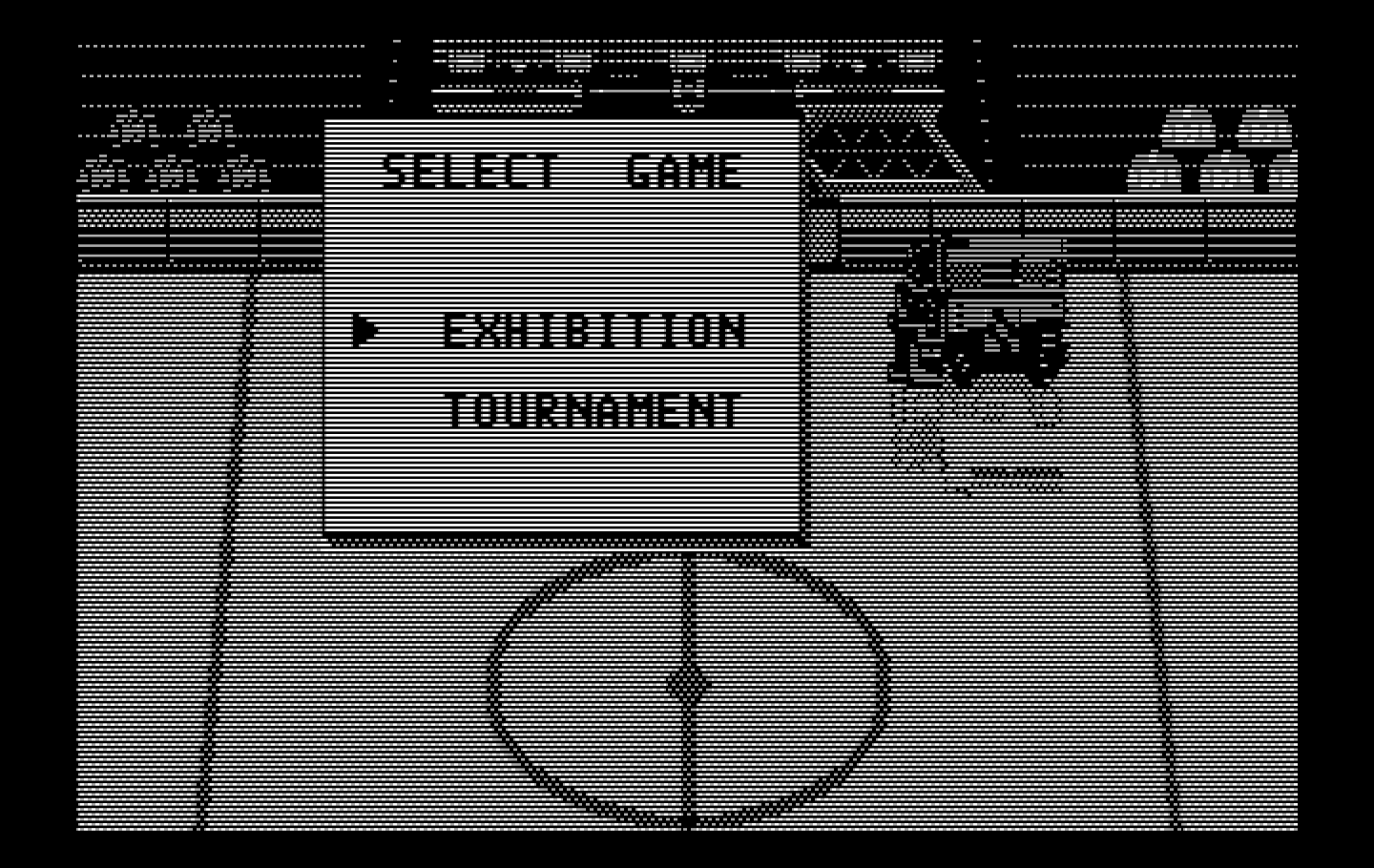 Blades of Steel IBM PC/Compatibles Screenshot: Select game menu.