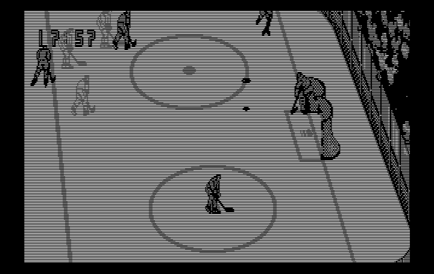Blades of Steel IBM PC/Compatibles Screenshot: Another shot on goal...will the goalie stop it?