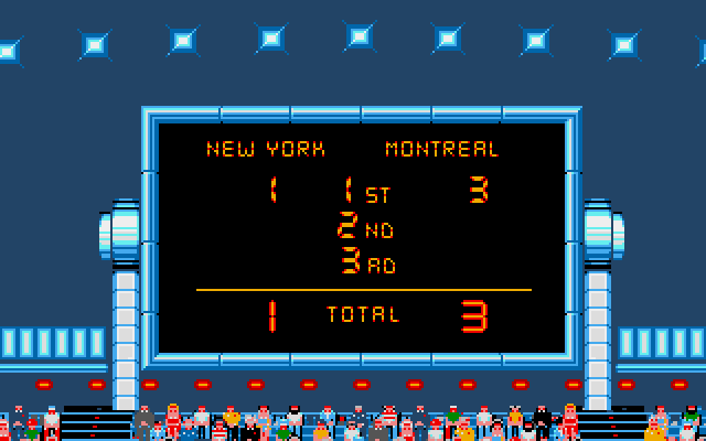 Blades of Steel Amiga Screenshot: The score so far.