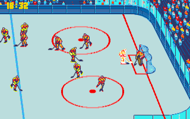 Blades of Steel Amiga Screenshot: Almost scored...