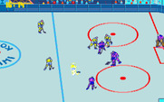 Blades of Steel for Amiga - The highlighted player is the one actively being controlled.