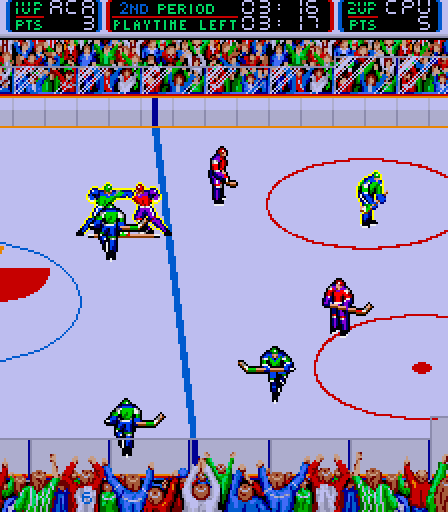Blades of Steel Arcade Screenshot: The game continues...