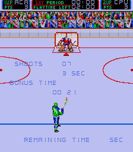 Blades of Steel Arcade Screenshot: Bonus results.
