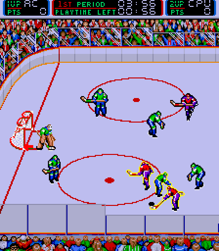 Blades of Steel Arcade Screenshot: The game begins!