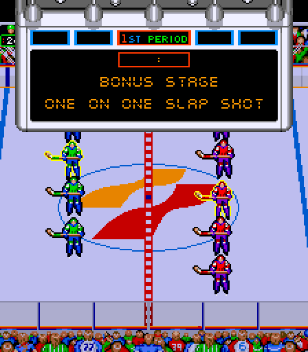 Blades of Steel Arcade Screenshot: Bonus stage time!